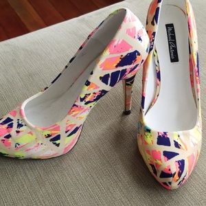 Women multi colored heels new